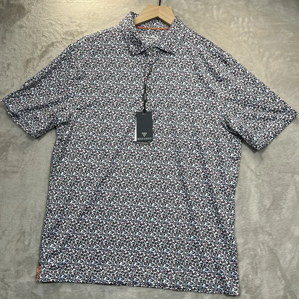 Maelreg‎ Performance Polo Shirt Men's M All Over Print NEW